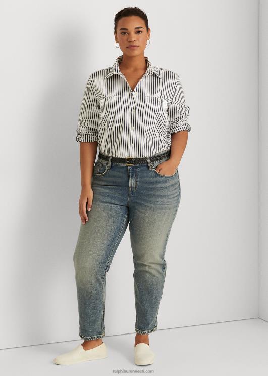 Ralph Lauren naised triibuline puuvillane särk PR0V4727 helesinine