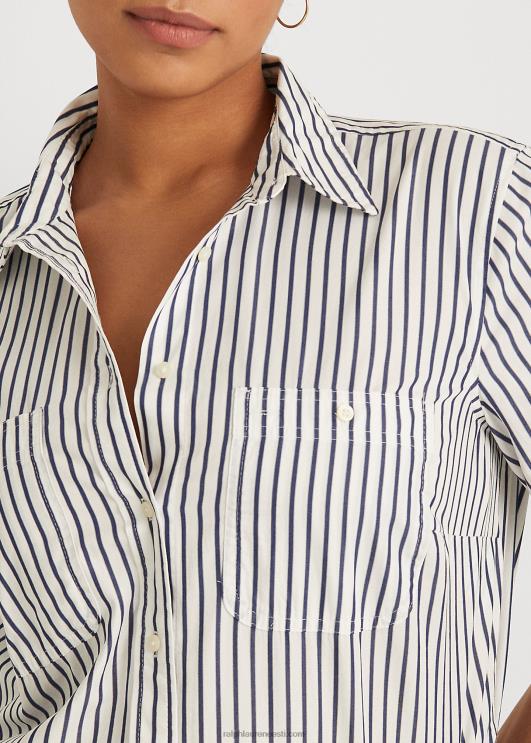 Ralph Lauren naised triibuline puuvillane särk PR0V4727 helesinine