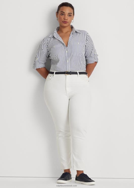 Ralph Lauren naised triibuline puuvillane särk PR0V4737 valge/indigo