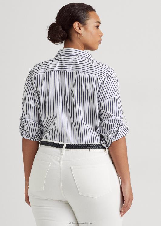 Ralph Lauren naised triibuline puuvillane särk PR0V4737 valge/indigo