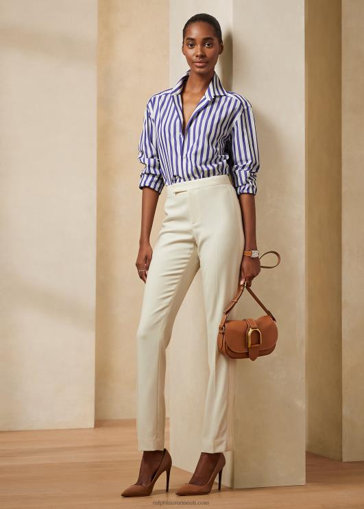 Ralph Lauren naised triibuline puuvillane särk PR0V9336 valge/klassikaline sinine