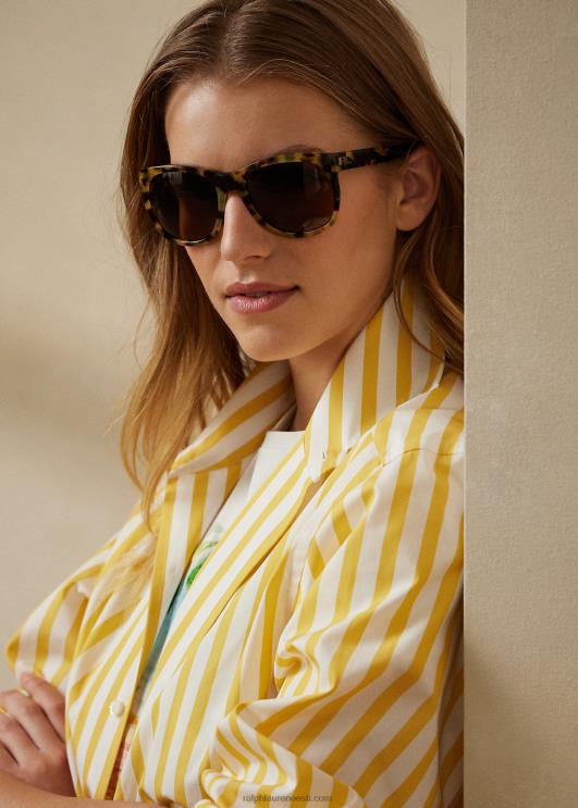 Ralph Lauren naised triibuline puuvillane särk PR0V9339 klassikaline kollane/valge