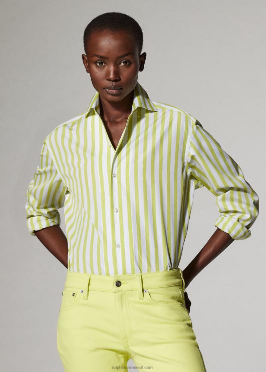 Ralph Lauren naised triibuline puuvillane särk PR0V9340 sidrun/valge