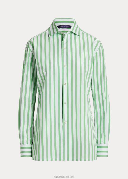 Ralph Lauren naised triibuline puuvillane särk PR0V9341 piparmünt/valge