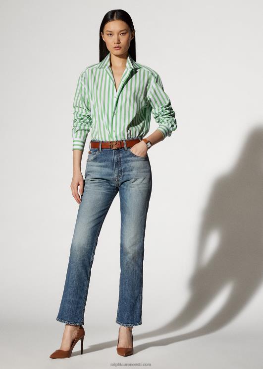 Ralph Lauren naised triibuline puuvillane särk PR0V9341 piparmünt/valge