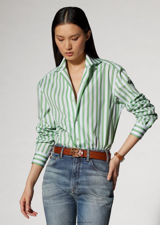 Ralph Lauren naised triibuline puuvillane särk PR0V9341 piparmünt/valge