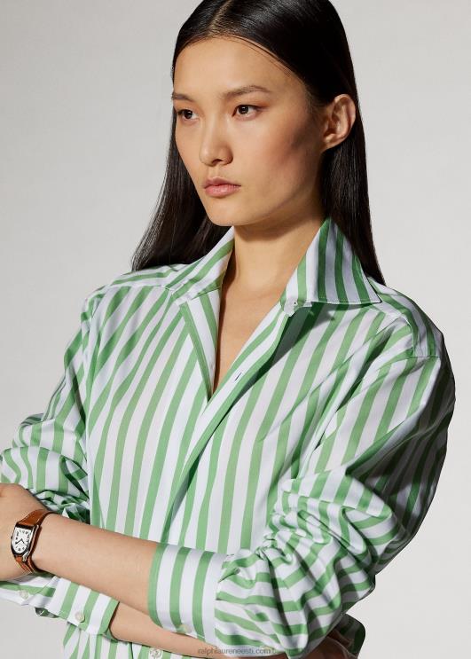 Ralph Lauren naised triibuline puuvillane särk PR0V9341 piparmünt/valge