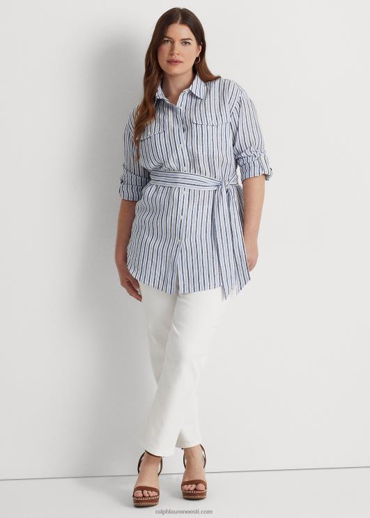 Ralph Lauren naised triibuline vööga linane särk PR0V4611 sinine/valge multi