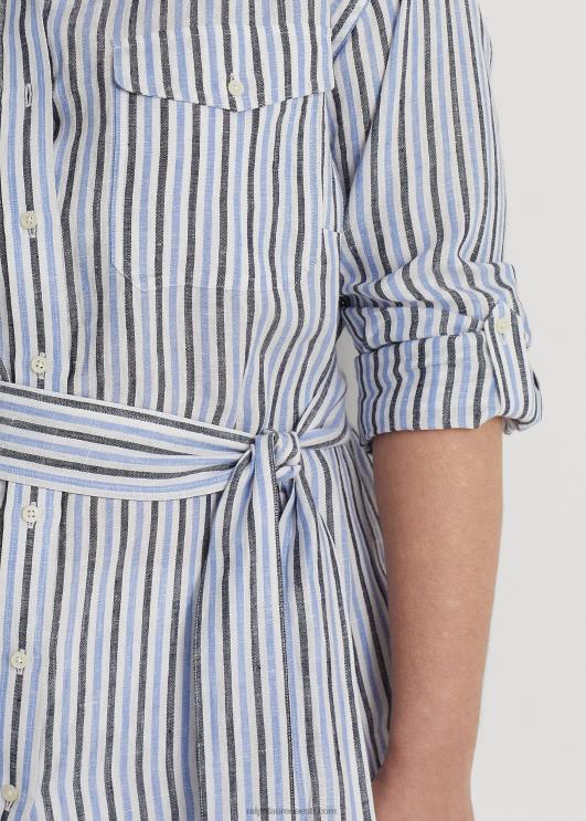 Ralph Lauren naised triibuline vööga linane särk PR0V4611 sinine/valge multi