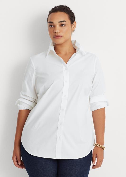 Ralph Lauren naised triikrauavaba veniv puuvillane särk PR0V4723 valge