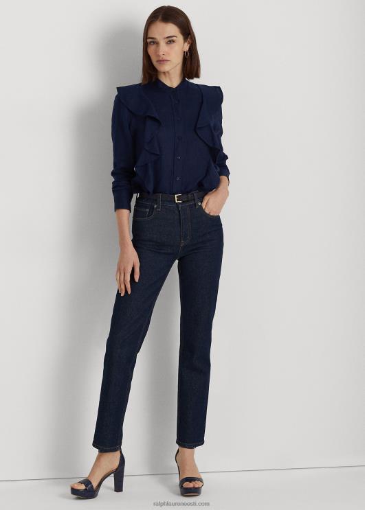 Ralph Lauren naised volangidega linane särk PR0V4080 rafineeritud merevägi