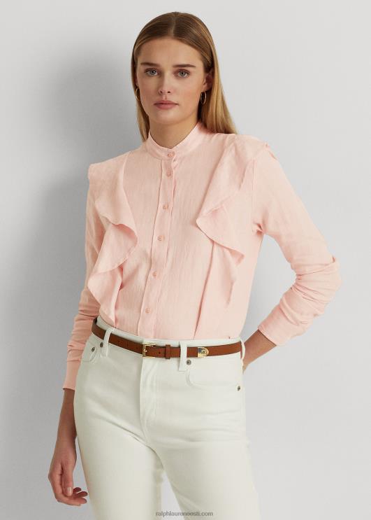 Ralph Lauren naised volangidega linane särk PR0V4414 kahvaturoosa