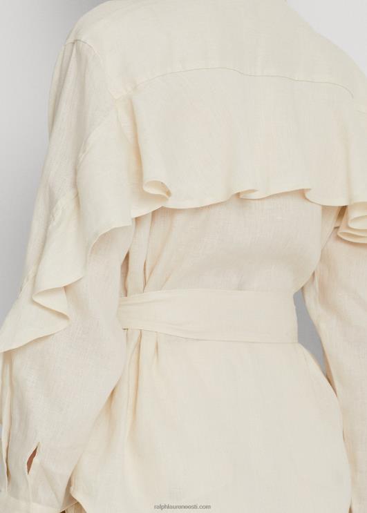 Ralph Lauren naised volangidega rihmaga linane särk PR0V4410 mascarpone kreem