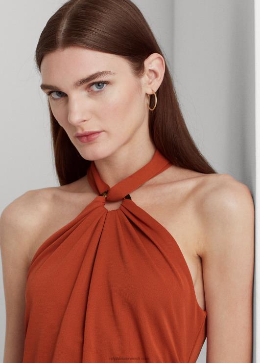 Ralph Lauren naised Stretch jersey ring-ees päitsed top PR0V3798 punane päikesekivi