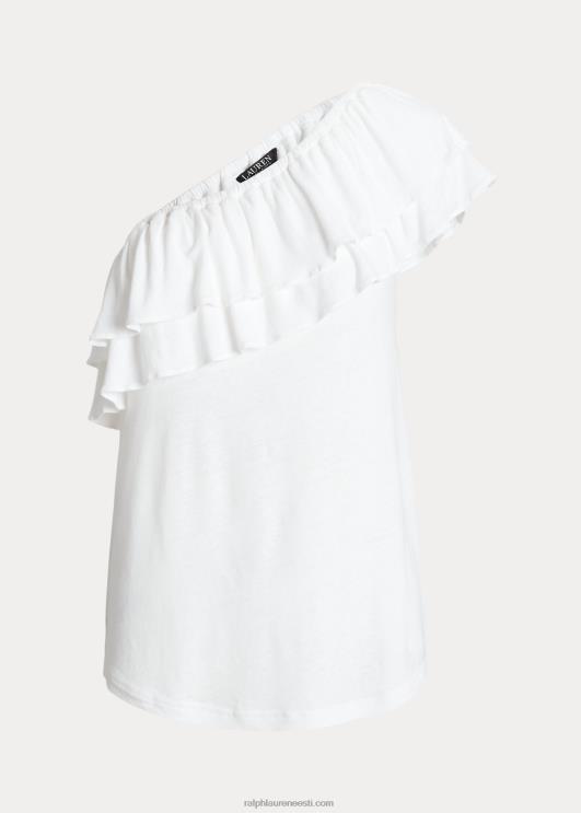 Ralph Lauren naised jersey ühe õlaga topp PR0V3878 valge