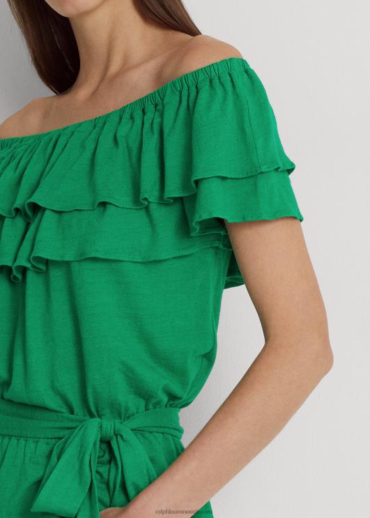 Ralph Lauren naised jersey off-the-õlad top PR0V3856 palmi leht