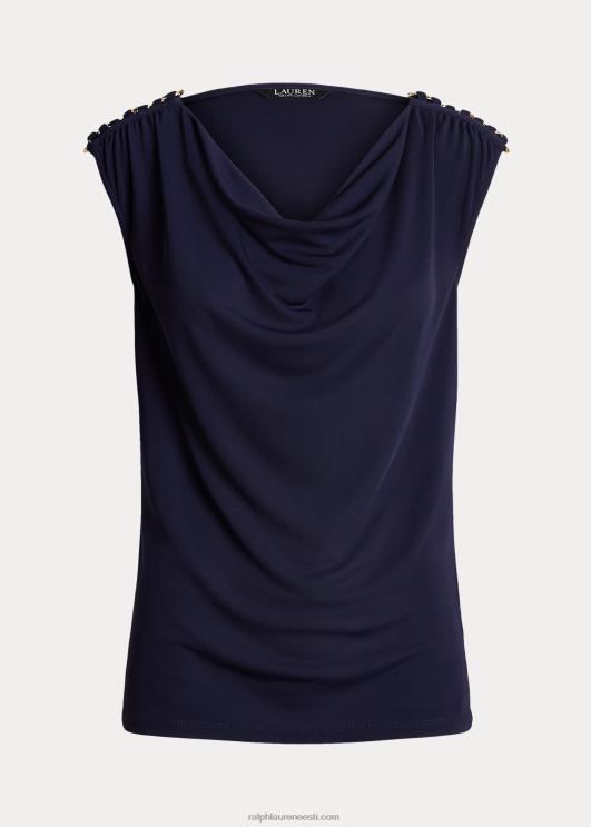 Ralph Lauren naised jersey varrukateta kaelusega topp PR0V9567 rafineeritud merevägi