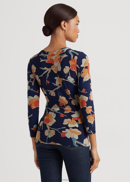 Ralph Lauren naised lilleline stretšjersey top PR0V4282 sinine multi