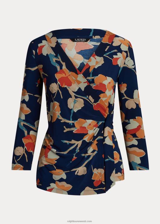 Ralph Lauren naised lilleline stretšjersey top PR0V9162 sinine multi