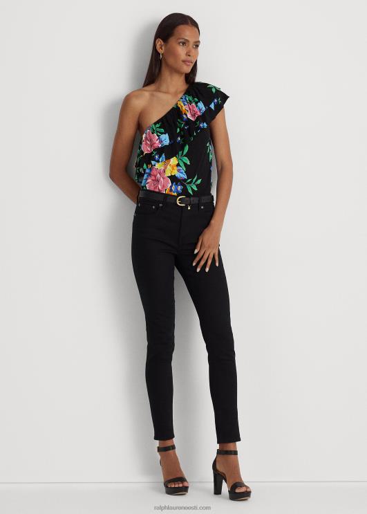 Ralph Lauren naised lilleline trikoo ühe õlaga PR0V3836 must multi