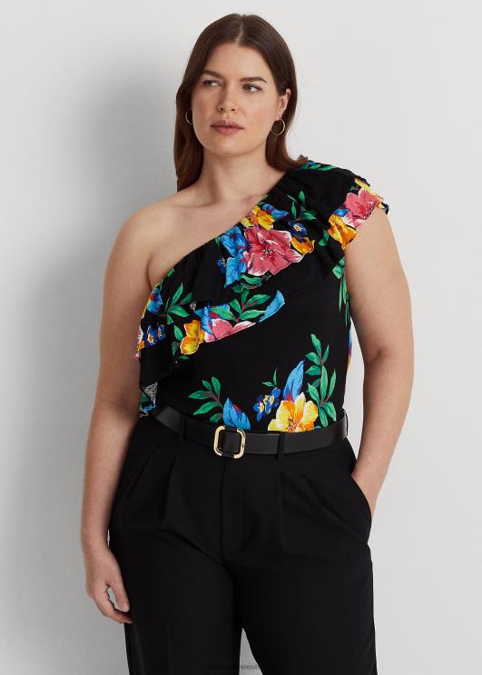 Ralph Lauren naised lilleline trikoo ühe õlaga PR0V4549 must multi