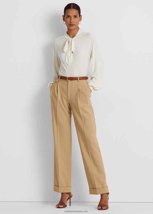 Ralph Lauren naised lipsukaelusega veniv trikootop PR0V4019 mascarpone kreem