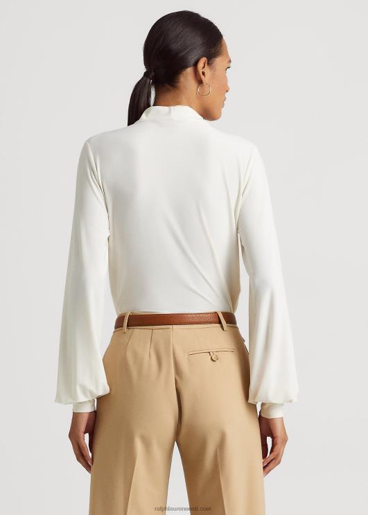 Ralph Lauren naised lipsukaelusega veniv trikootop PR0V4387 mascarpone kreem