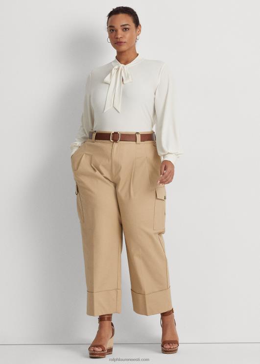 Ralph Lauren naised lipsukaelusega veniv trikootop PR0V4673 mascarpone kreem