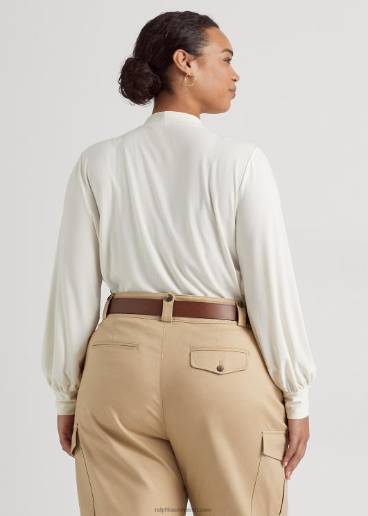 Ralph Lauren naised lipsukaelusega veniv trikootop PR0V4673 mascarpone kreem