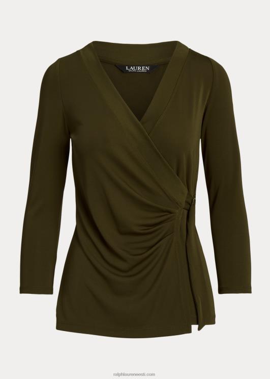 Ralph Lauren naised stretch jersey top PR0V4280 botaaniline roheline