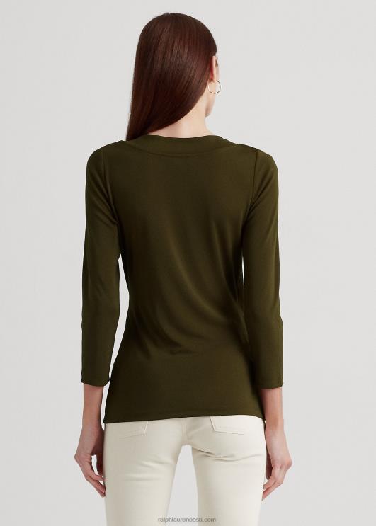 Ralph Lauren naised stretch jersey top PR0V4280 botaaniline roheline