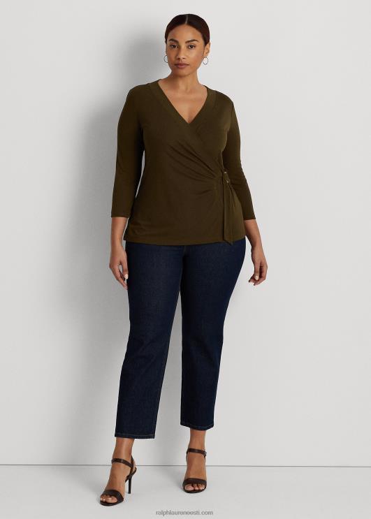 Ralph Lauren naised stretch jersey top PR0V4493 botaaniline roheline