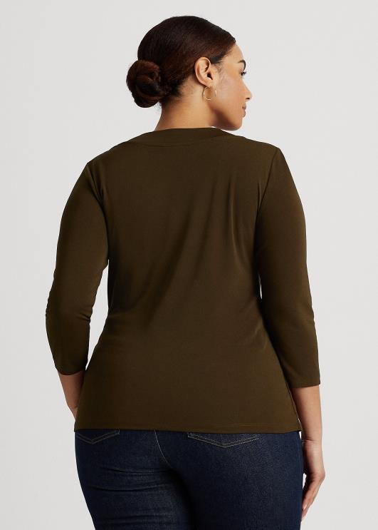 Ralph Lauren naised stretch jersey top PR0V4493 botaaniline roheline