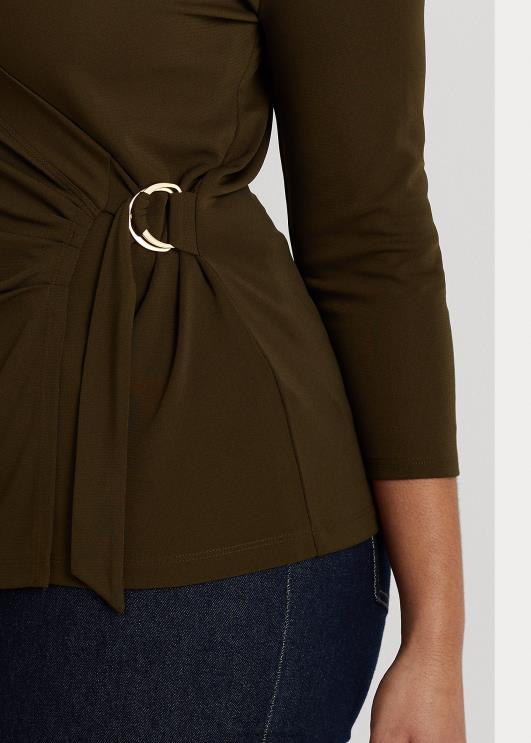 Ralph Lauren naised stretch jersey top PR0V4493 botaaniline roheline