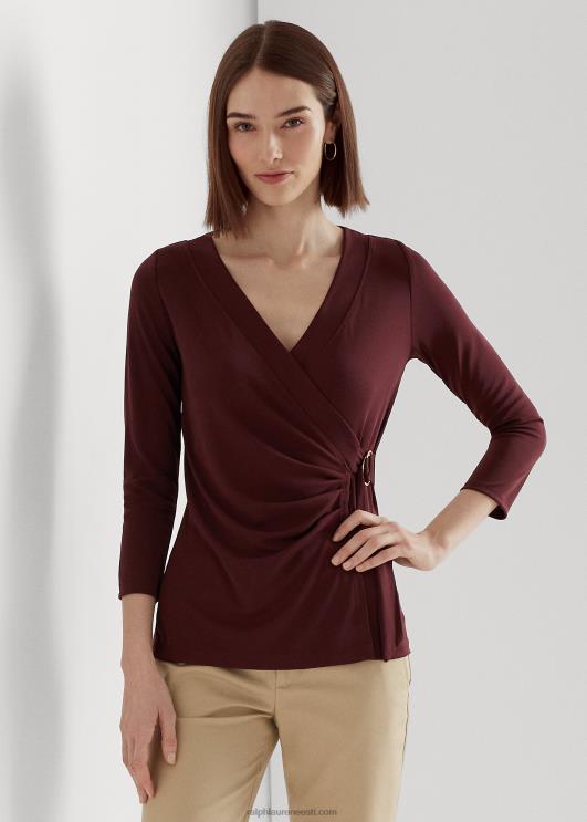 Ralph Lauren naised stretch jersey top PR0V9158 vintage Burgundia
