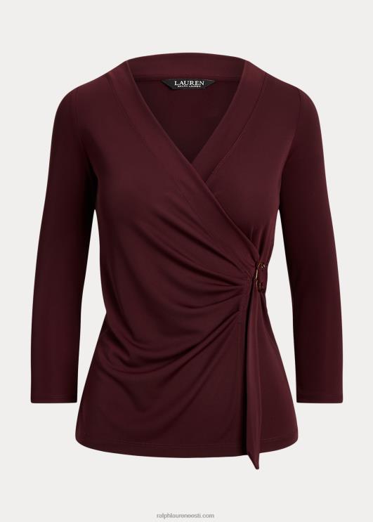 Ralph Lauren naised stretch jersey top PR0V9158 vintage Burgundia
