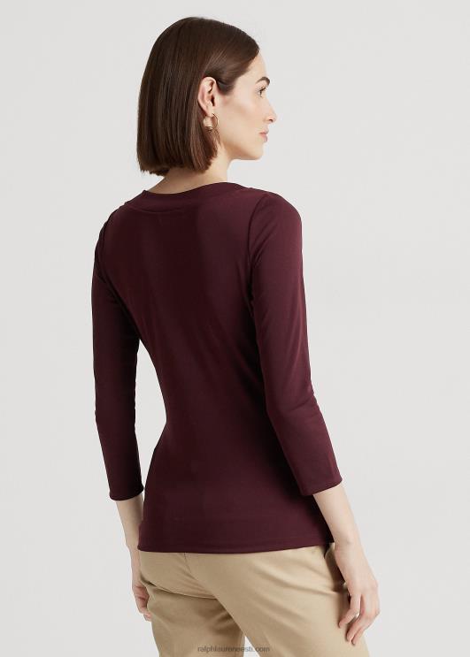 Ralph Lauren naised stretch jersey top PR0V9158 vintage Burgundia