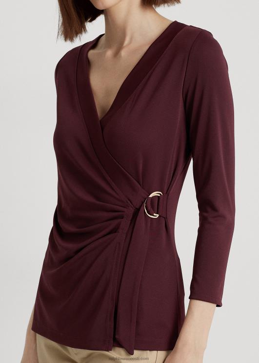 Ralph Lauren naised stretch jersey top PR0V9158 vintage Burgundia