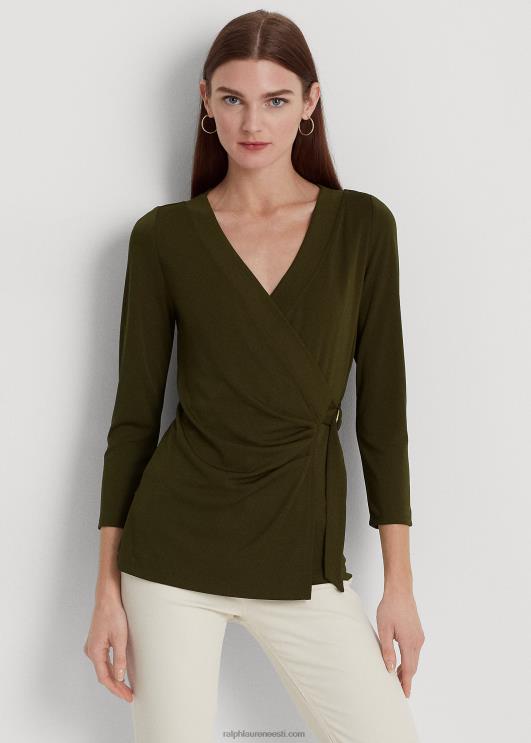 Ralph Lauren naised stretch jersey top PR0V9159 botaaniline roheline