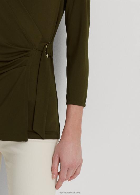 Ralph Lauren naised stretch jersey top PR0V9159 botaaniline roheline