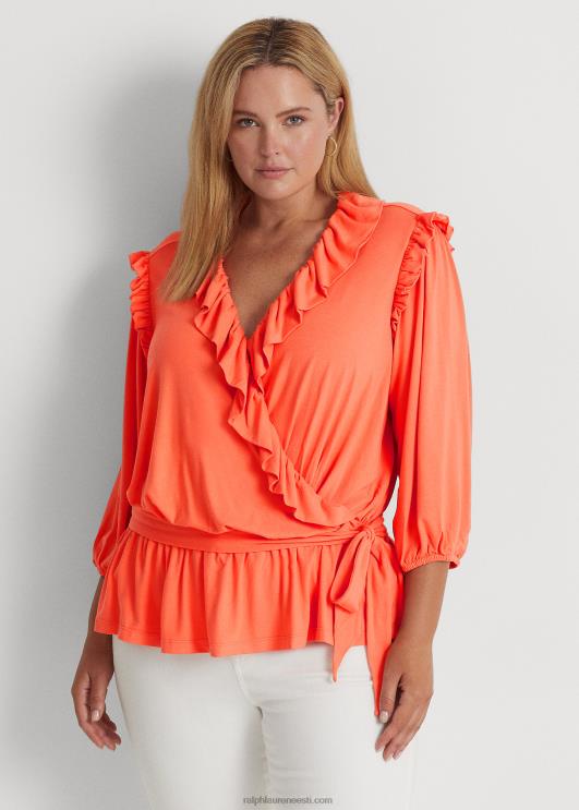 Ralph Lauren naised vööga jersey peplum top PR0V4786 sadamaäärne korall