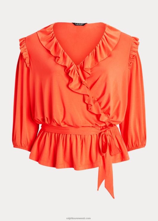Ralph Lauren naised vööga jersey peplum top PR0V4786 sadamaäärne korall