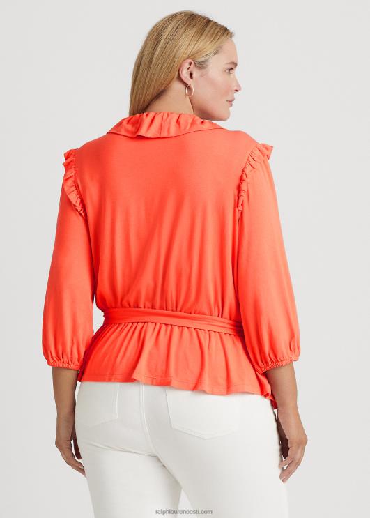 Ralph Lauren naised vööga jersey peplum top PR0V4786 sadamaäärne korall