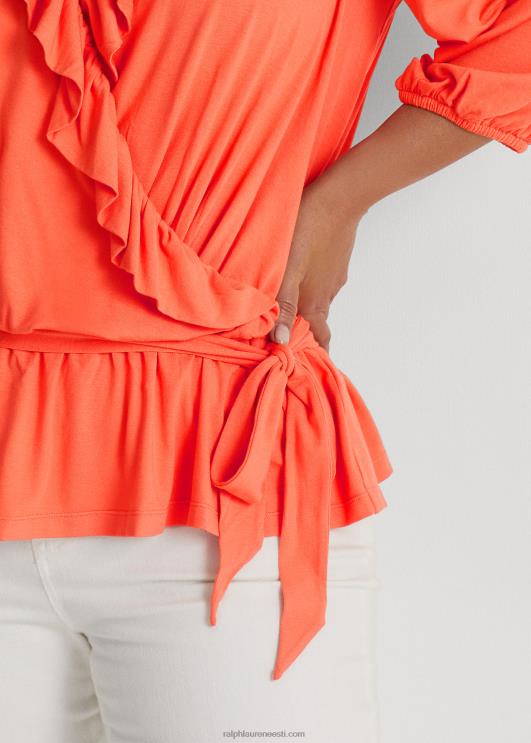 Ralph Lauren naised vööga jersey peplum top PR0V4786 sadamaäärne korall