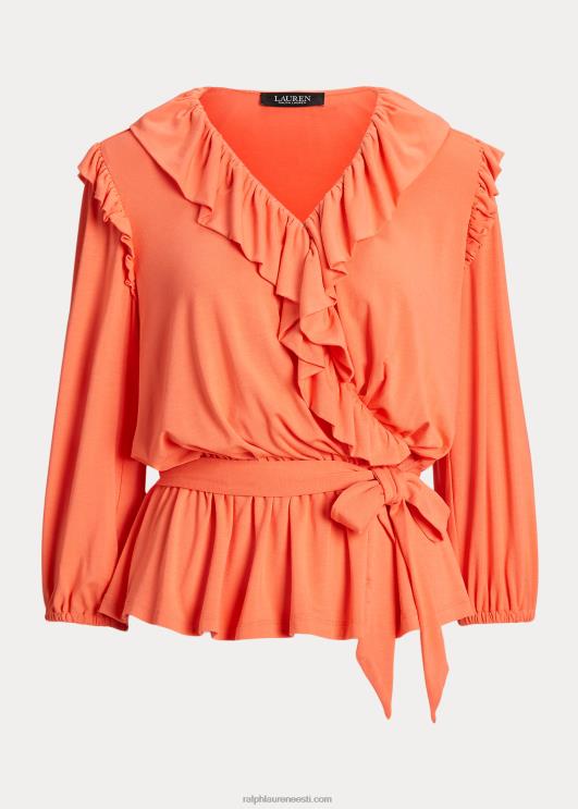 Ralph Lauren naised vööga jersey peplum top PR0V4859 sadamaäärne korall