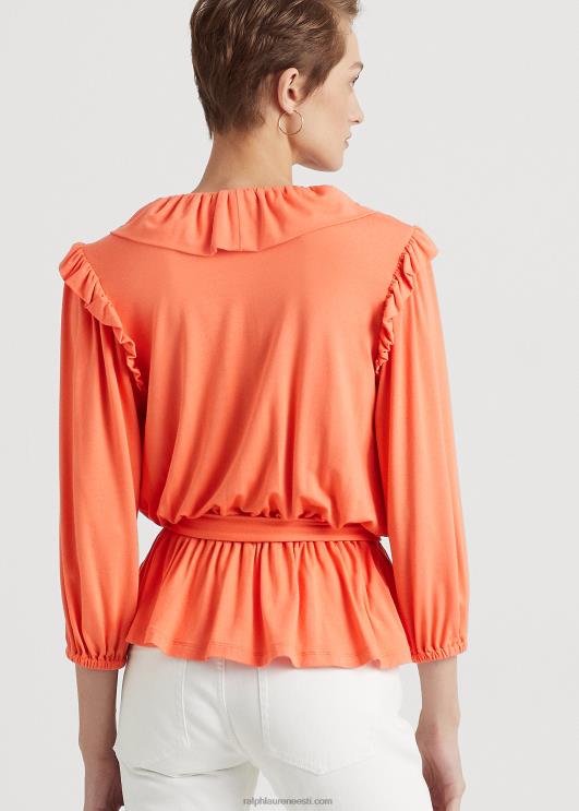 Ralph Lauren naised vööga jersey peplum top PR0V4859 sadamaäärne korall
