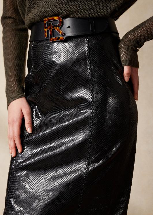 Ralph Lauren naised Cynthia reljeefne kitsenahast seelik PR0V3575 must