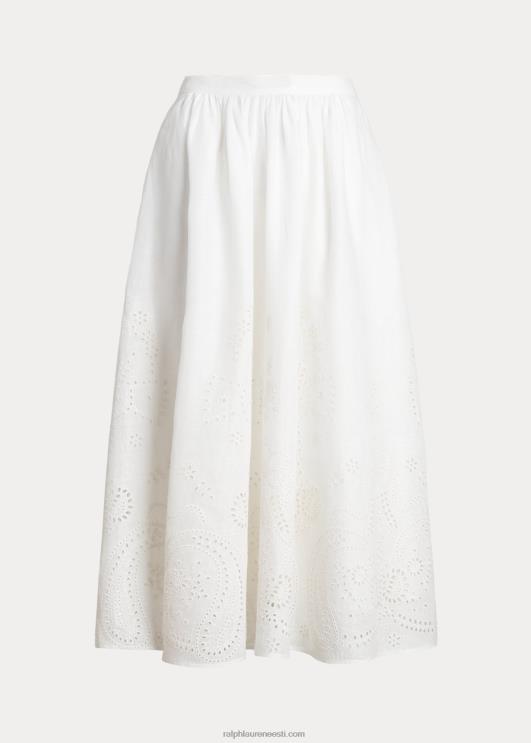 Ralph Lauren naised aasaga linane midiseelik PR0V2997 valge