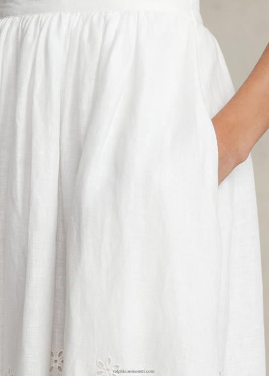 Ralph Lauren naised aasaga linane midiseelik PR0V2997 valge