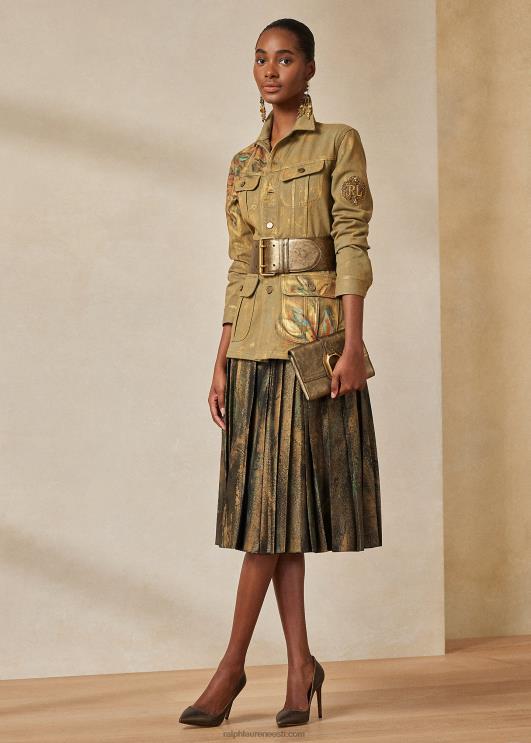 Ralph Lauren naised arnav plisseeritud käsitsi maalitud seelik PR0V9292 must/pronks